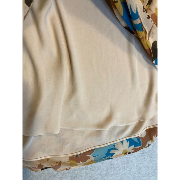 lauren ralph lauren Dress Sz 12 Black Label Floral V Neck Flowy Classic Spring - Picture 5 of 16